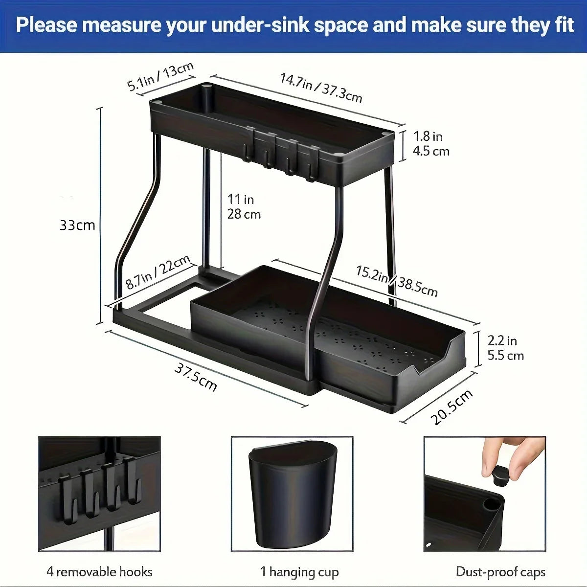 Slide-Out 2-Tier Under Sink Organizer